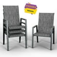 thumbnail image 5 of ELPOSUN Patio Dining Chairs Set of 4, Outdoor Textilene Dining Chairs with High Back, Patio Furniture Chairs with Armrest, Metal Frame for Lawn Garden Backyard Deck, Dark Grey, 5 of 8