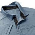 thumbnail image 4 of IWRICH Men's Polo Shirts Short Sleeve T Shirt Lightweight Casual Button up Shirts Summer Collared Tops with Pocket Dark Blue L, 4 of 7