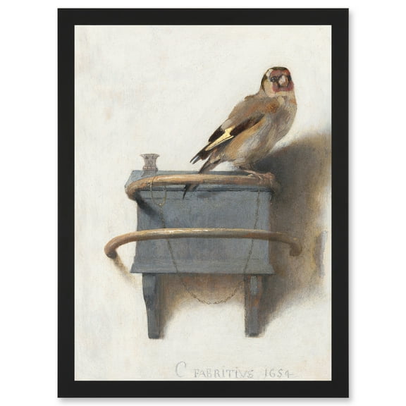 Fabritius The Goldfinch Bird Animal Nature Painting A4 Artwork Framed Wall Art Print