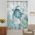 thumbnail image 3 of Underwater Turtle Sheer Curtains 45 Inches Long, Coastal Coral Starfish Summer Ocean Reefs Light Filering Curtains, Breathable Simi Curtain Privacy Drapes for Kitchen Bathroom Small Window Treatment, 3 of 9