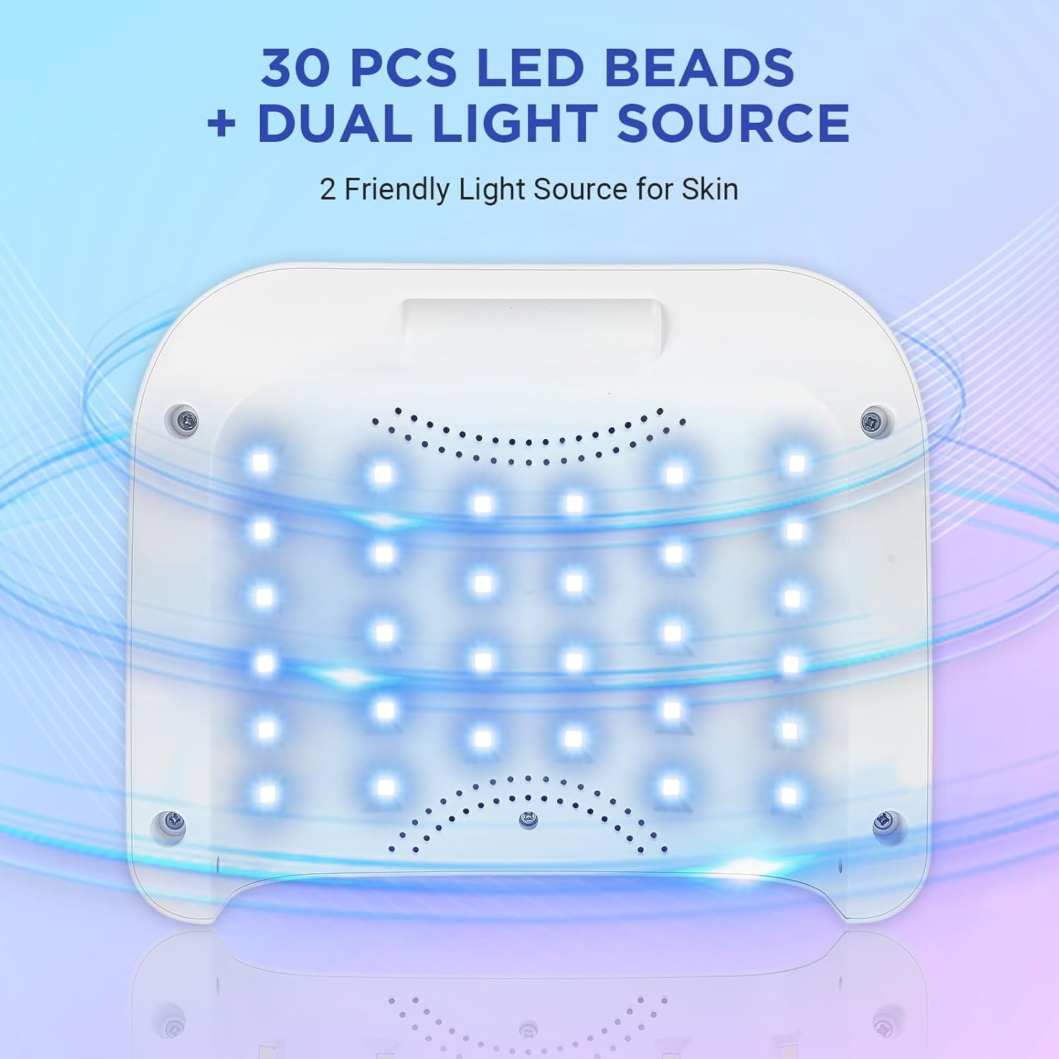 Cordless Nail Lamp, Rechargeable UV Nail Lamp for Gel Nails, LED Nail Lamp with 4 Timer Modes, Gel Nail Light Decorate with Sparkling Nail Rhinestones Diamond (Sparkly Diamond and White)