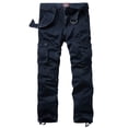 thumbnail image 2 of Pantalones cargo a juego para hombre, holgados, casuales, 100% algodón, azul, 2 of 5