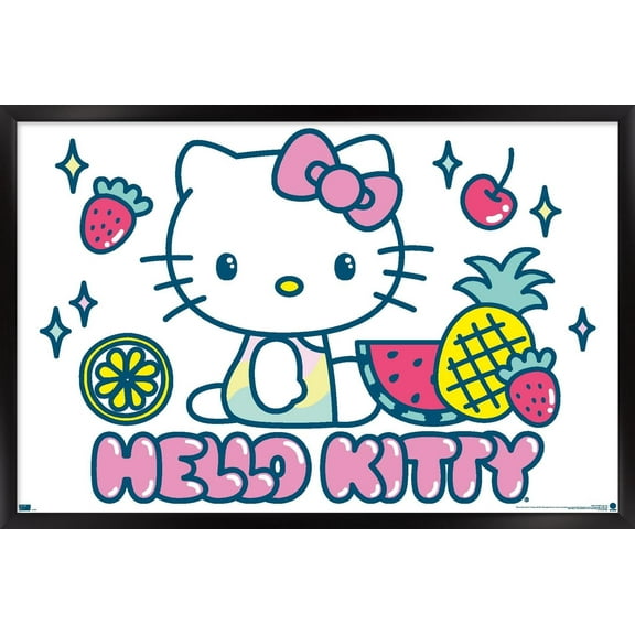 Hello Kitty: 20 Kawaii Vacation - Fruit Wall Poster, 14.725" x 22.375" Framed