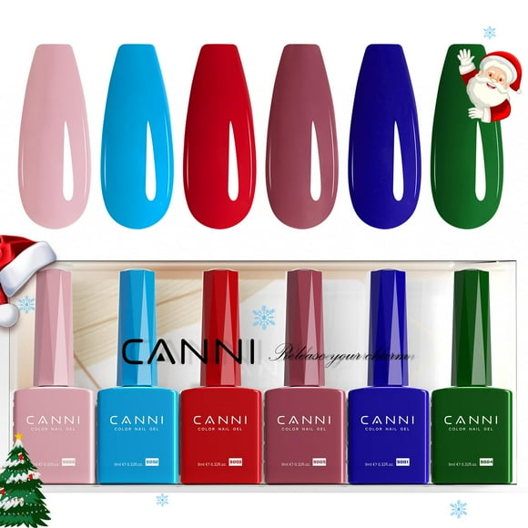Set de esmaltes de uñas en gel CANNI, 6 unidades, 9 ml, sin HEMA, regalo de Navidad