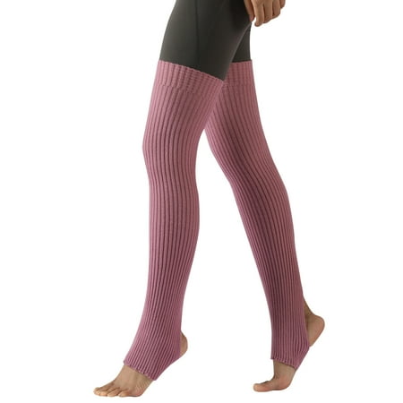 

Meterk Women Yoga Stockings Open Heel Ribbed Knit Thigh High Leg Warmers for Ballet Dancing Lounging