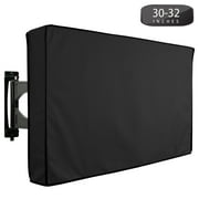 Outdoor TV Cover 30" to 32" Inches Universal Weatherproof Protector - Black