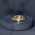 thumbnail image 6 of Rosec Jewels Moissanite Oval Engagement Ring 1 Carat - Double Band Ring - 5X7 mm - D-VS1 Grade Certified, 18K Yellow Gold, US 4.00, 6 of 8