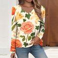thumbnail image 2 of IMENGL Womens Long Sleeve Tops Casual Fashion Spring Summer d V Neck Loose Basic Long Sleeve Shirt for Women,M-XXXL, 2 of 7