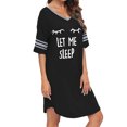 thumbnail image 4 of Sleep Shirts for Women Short Sleeve Cotton Novelty Night Shirts V Neck Oversized Nightgowns Cute Printed Nightdress, 4 of 7