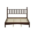 thumbnail image 4 of MODERNLUXE Queen Size Wood Platform Bed,Retro Bed Frame with Gourd Shaped Headboard and Wooden Slat Support,Walnut, 4 of 7