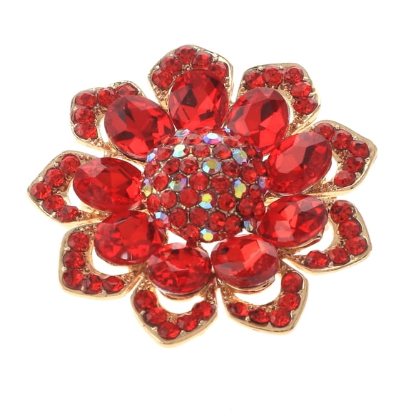 Medium Crystal Flower Brooch