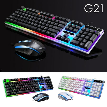 Keyboard Mouse Set, G21 LED Backlight Gaming Game USB Wired Keyboard /keyboard Mouse
