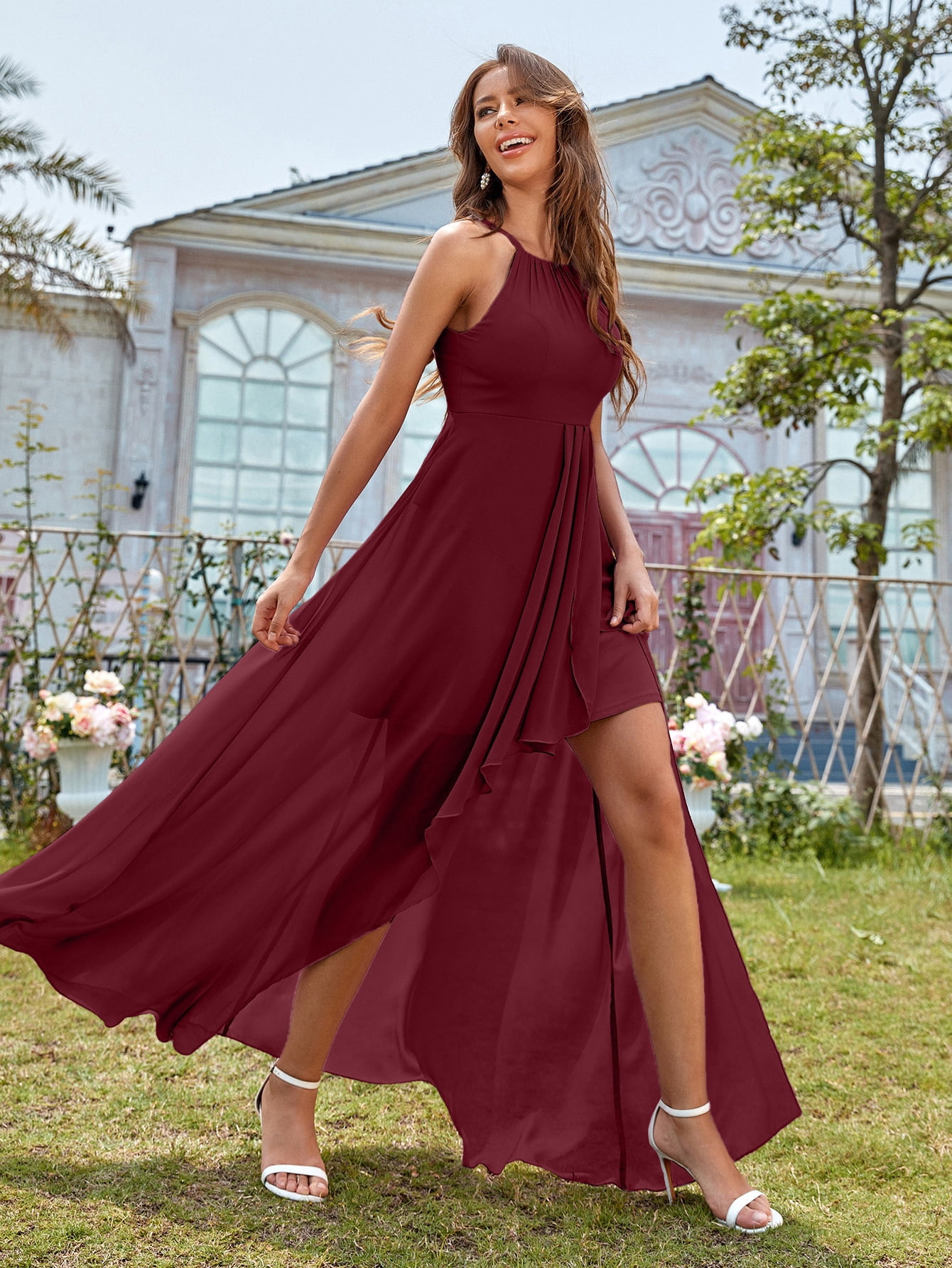 Women's Ruched Asymmetrical Hem Cami 