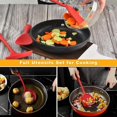 thumbnail image 3 of (Rouge) 5 Pcs Ensemble de Cuisine en Silicone Résistant à la Chaleur Antiadhésif Noir, 3 of 5