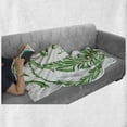 thumbnail image 6 of Modern Soft Flannel Fleece Blanket, Ukrainian Folk Art Ceramic Tile Inspired Panda Bear Featured Foliage Illustration, Cozy Plush for Indoor and Outdoor Use, 60" x 80", Hunter Green, by Ambesonne, 6 of 6
