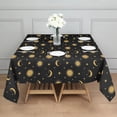 thumbnail image 3 of Black Sun Moon Star Pattern Square Tablecloth,Waterproof Square Table Cover,Wipeable Spillproof Washable Table Cover for Home Kitchen Party Decor 42"X42"(107x107cm), 3 of 6
