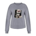 thumbnail image 2 of Women's Halloween Sweatshirts Skull Graphic Long Sleeve Loose Fit Pullover Gothic Fall Casual Tops, 2 of 4