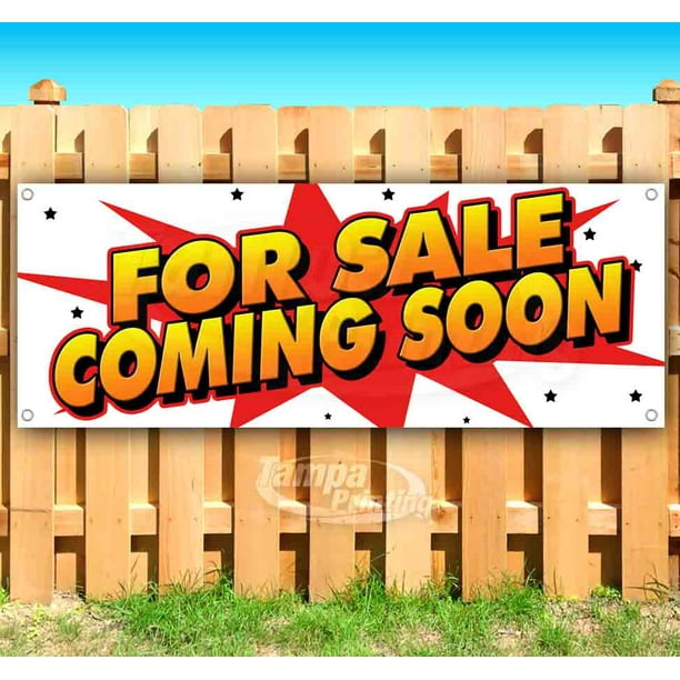 FOR SALE COMING SOON STAR 13 oz Vinyl Banner With Metal Grommets