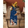 thumbnail image 5 of Blue Christmas Snowman Burlap-Cotton Table Runner 36 Inches Long,Vintage Xmas Snowflake Farmhouse Table Runners,Outdoor Dining Tablecloths Decor for Baby Shower/Party/Wedding 13x36, 5 of 9