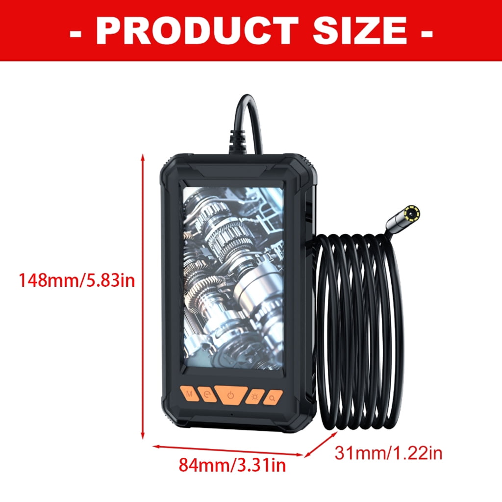 4.3 Inch Industrial Endoscope IP67 Rate 200MP Camera LED Illuminates for Low Light Use