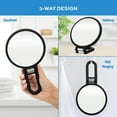 thumbnail image 4 of ForPro Professional Collection Premium Magnifying Handheld Mirror, 1X/15X Magnification Hand Mirror, Folding Adjustable Handle, for Makeup, Travel, Black, 4 of 8