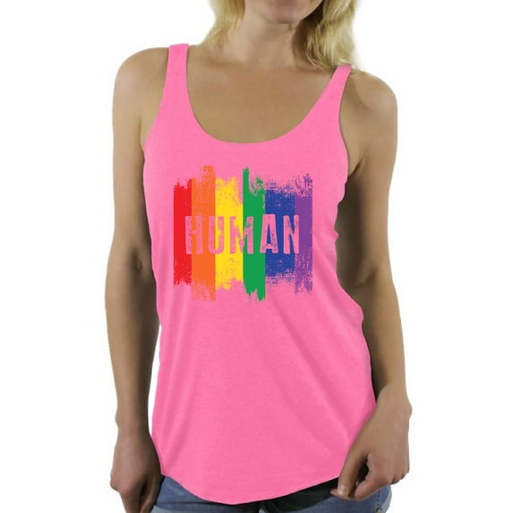 Awkward Styles LGBTQ Sleeveless Shirt Human Racerback Tank Tops Gay Tee