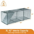 thumbnail image 4 of HOMESTEAD 42'' Heavy Duty Live Animal Trap - Professional Quick Set Trigger, Galvanized Steel Cage, Camouflage Finish, Rust Proof Mesh, Fully Assembled | Humane Catch & Release Raccoon, Fox & Similar, 4 of 8