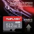 thumbnail image 3 of Tarjeta de memoria microSD de 512 GB, alta velocidad (C10/U3/V30/A2), compatible con Nintendo Switch, teléfonos y cámaras de seguridad, 3 of 7