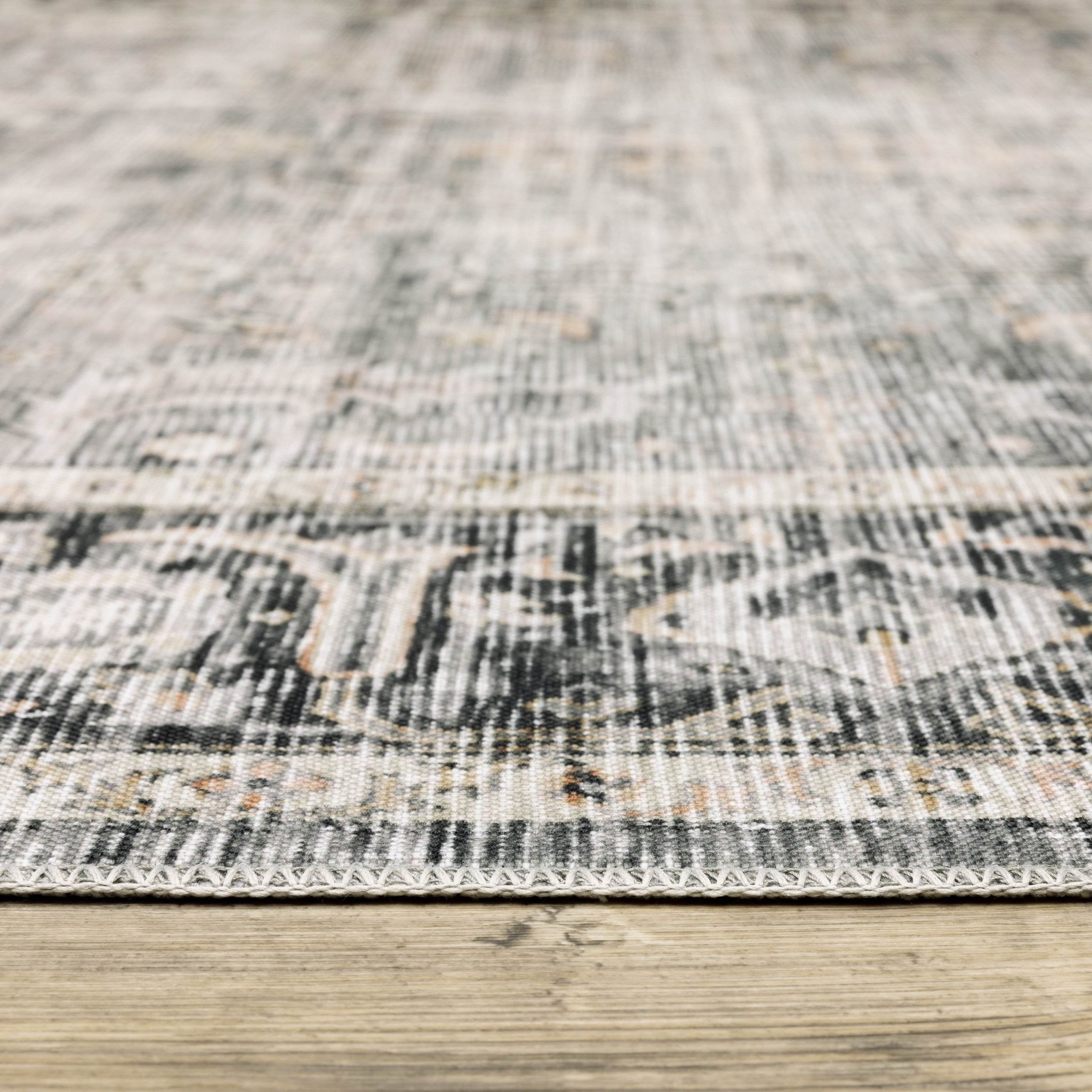 Avalon Home Celeste Washable Bordered Oriental Charcoal/ Grey Indoor Area Rug
