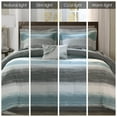thumbnail image 6 of Madison Park Essentials Saben 9 Piece Comforter Set with Cotton Bed Sheets Aqua, 6 of 10