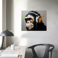 thumbnail image 3 of Nawypu  Music Monkey with Headphone on Canvas Wall Art for Living Room Chimps Media Room, 3 of 4