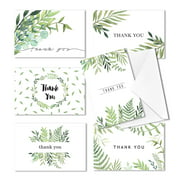 Cavepop Foliage Thank You Cards with Envelopes - 36 Assortment