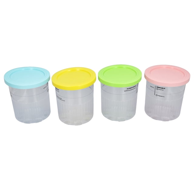 Contenedores De Pinta De Helado Con Tapas, 4 Recipientes De Repuesto De Pinta De Crema De 701-800 Ml, Seguros, Compatibles Con PC, A Prueba De Fugas Para Máquina De Helados