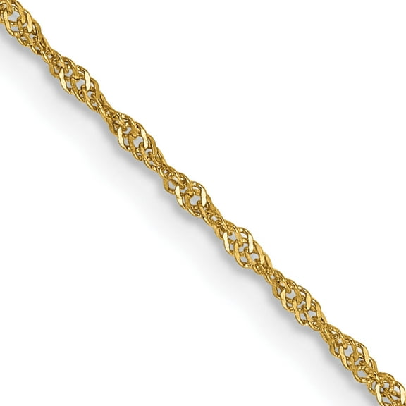 14K Yellow Gold 1.10mm Singapore Chain (14 X 1.1) Made In South Africa pen9-14