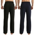 thumbnail image 3 of 2 Pack Men Pajamas Lounge Pants with Pockets Male Jersey Knit Lightweight Sleep Bottoms Size Large, 3 of 7