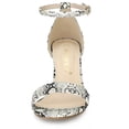 thumbnail image 2 of BLISSFUL STEP Women's Snake Printed Chunky Heel Ankle Strap Sandals, 2 of 6