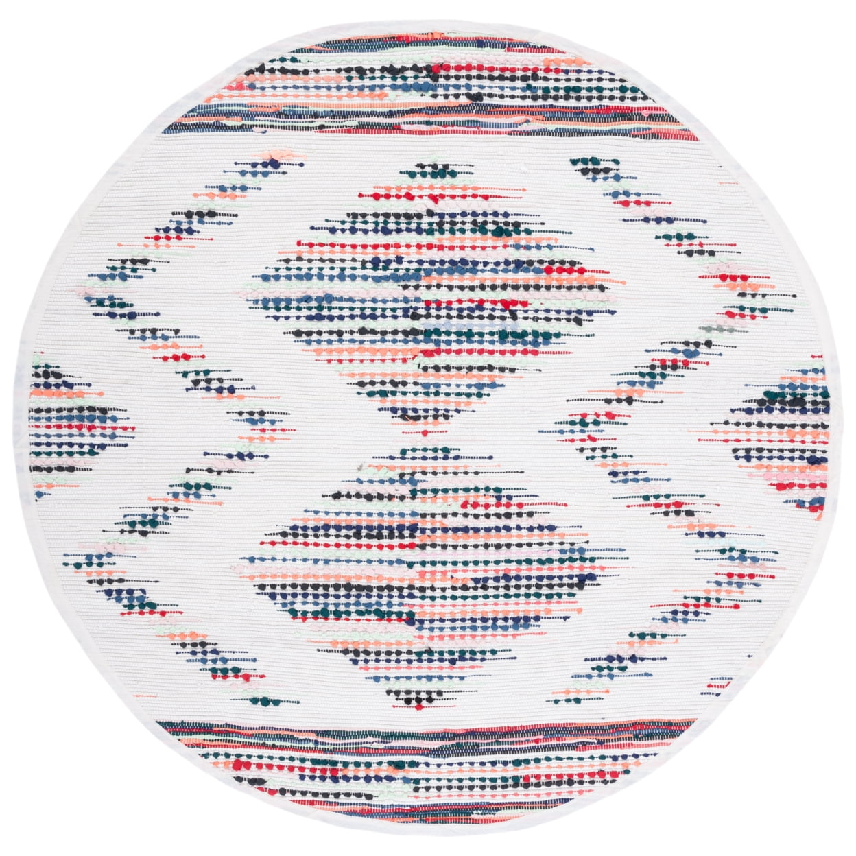 SAFAVIEH Montauk Rayen Diamond Area Rug, Ivory/Blue, 8' x 10'