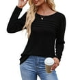 thumbnail image 2 of QASIEATN Sweatshirt for Graceful Ladies Fashion, Long Sleeve Shirts Fall Fashion Casual Blouses Trendy Pleated Tunic Tops Leggings, Womens Fall Tops, 2 of 7