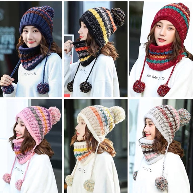 Women White Black Winter Peruvian Cover Ears Beanie Hat Ear Flaps Sherp Ski Snow HUAMULAN Women Winter Beanie Hat Earflap Peruvian Warm  main image 3
