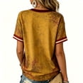 thumbnail image 4 of Halloween Shirts for Women Happy Halloween V Neck Funny Pumpkin Ghost Womens Short Sleeve Tops Vintage Party Tee Tops Yellow XL, 4 of 4