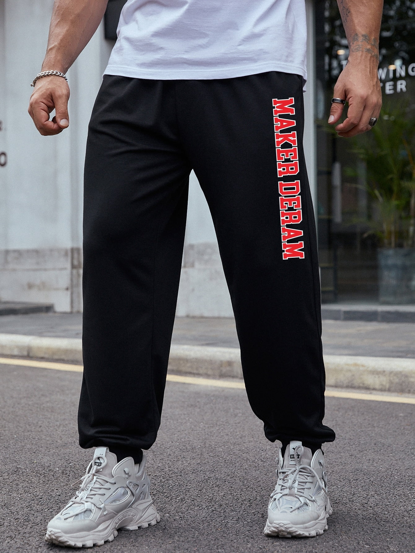 Men Letter Graphic Sweatpants 4XL(20 
