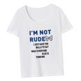 thumbnail image 3 of Camiseta para mujer jinwen con cuello redondo ropa deportiva ropa de calle trajes de verano básica XL, 3 of 8