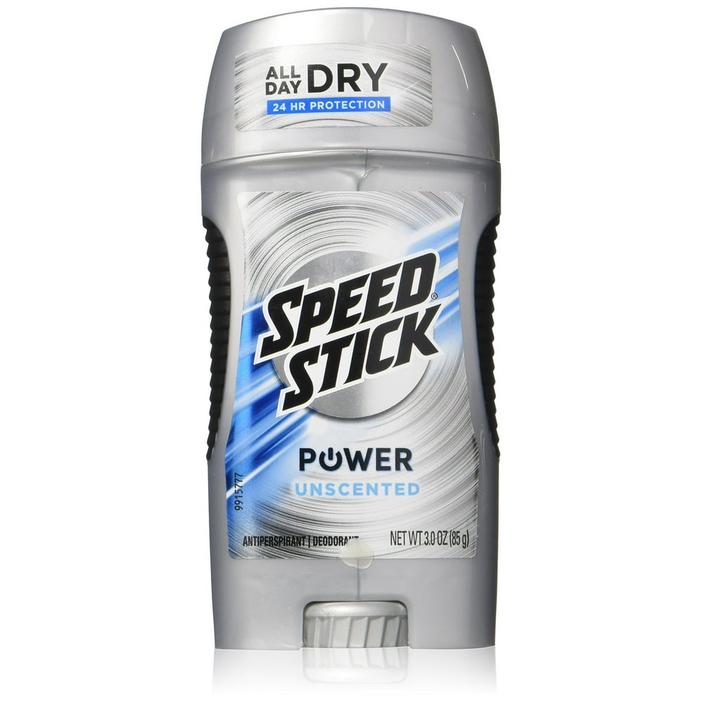 SPEED STICK Power Unscented Antiperspirant Deodorant, 3 Oz (2 Pack) NEW
