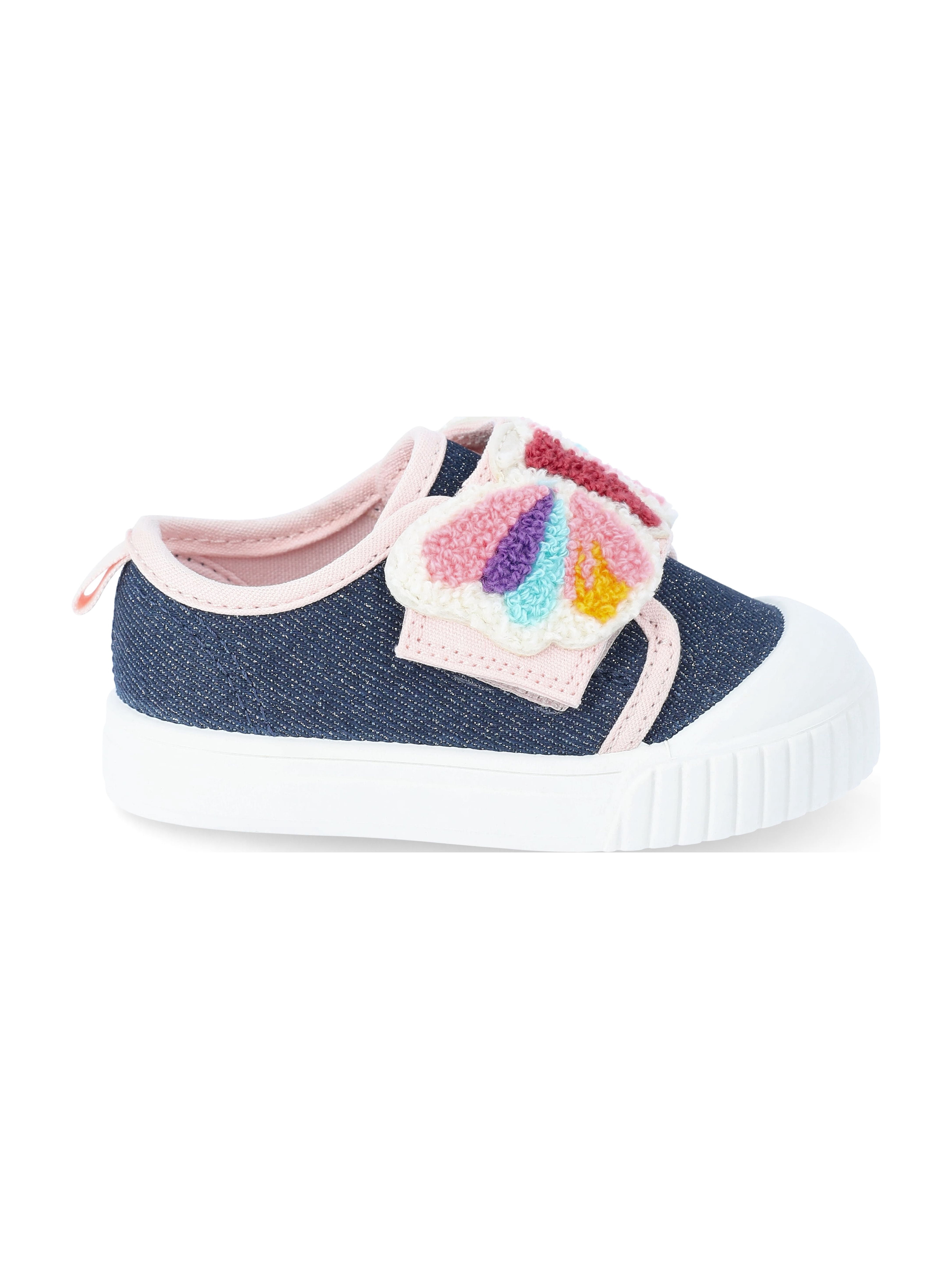 Wonder Nation Baby Girls Two Strap Bump Toe Sneakers
