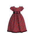 thumbnail image 2 of Plaid Dress with Velvet Trim Red, 2 of 3
