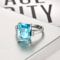 thumbnail image 6 of Sea Blue Zircon Rings for Women Elegant Fashion Jewelry Sparkling Statement Gift Versatile Everyday Wear Gifts, 6 of 6