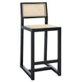 thumbnail image 5 of SAFAVIEH Seika Square Mid Back Counter Stool, Black/Natural, 5 of 14