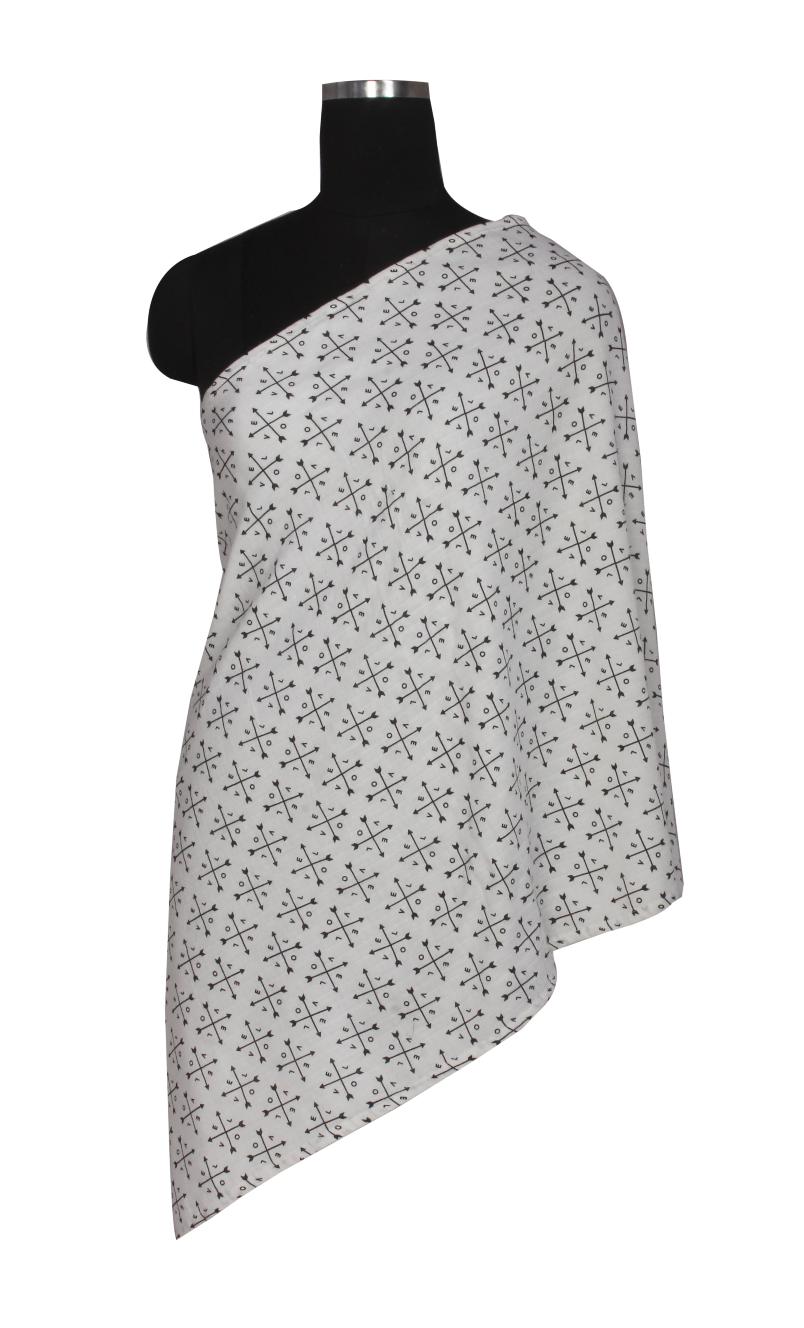 Bacati - Love Black Muslin Nursing Scarf