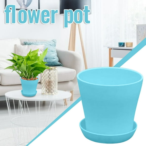 EGYMEN 3PC Open Pot, PP Resin Balcony Green Plant Gardening High Waist Long Pot, Set of 3 Non-Toxic Flowerpots for Indoor Outdoor Use