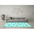 thumbnail image 3 of Ahgly Company Indoor Round Solid Light Blue Modern Area Rugs, 7' Round, 3 of 4